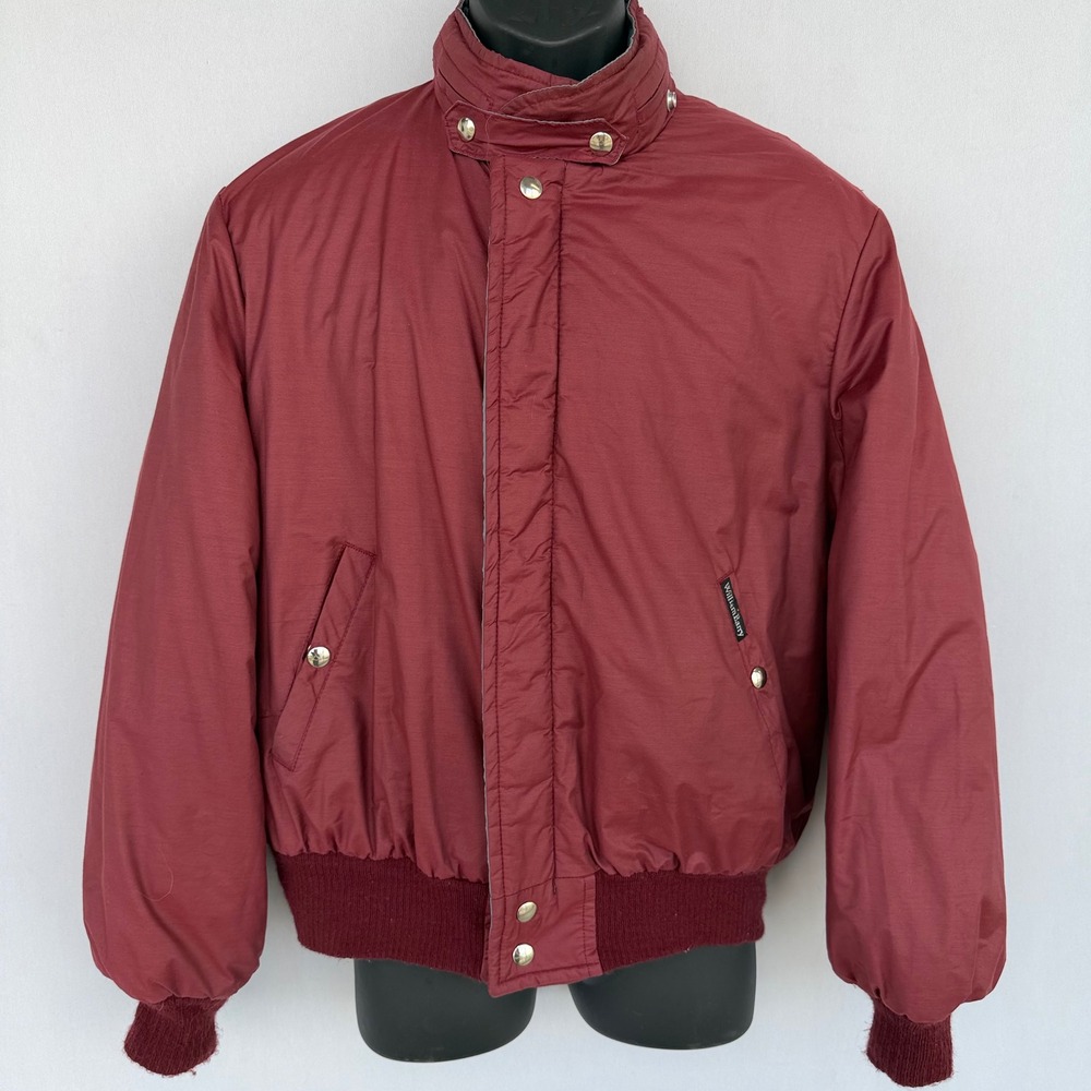 VTG 80s‎ William Barry Reversible Jacket Mens Medium Red Blue Puffer USA VTG